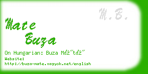 mate buza business card